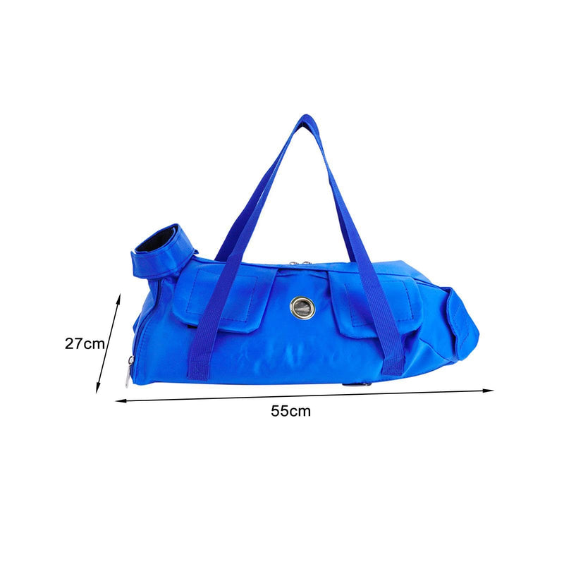 Pet carrier and grooming bag with multiple functions: nail trimming, ear cleaning, daily carrying, transport of pet supplies, bathing, blue, L