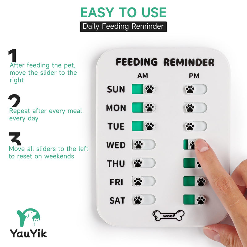Dog Feeding Reminder, Magnetic Reminder Sticker, AM/PM Daily Indication Chart Feed Your Pets, Fridge Magnets and Double Sided Tape, Helps You to Track Pet Feeding & Medication (White) Cute Dog Bone - PawsPlanet Australia
