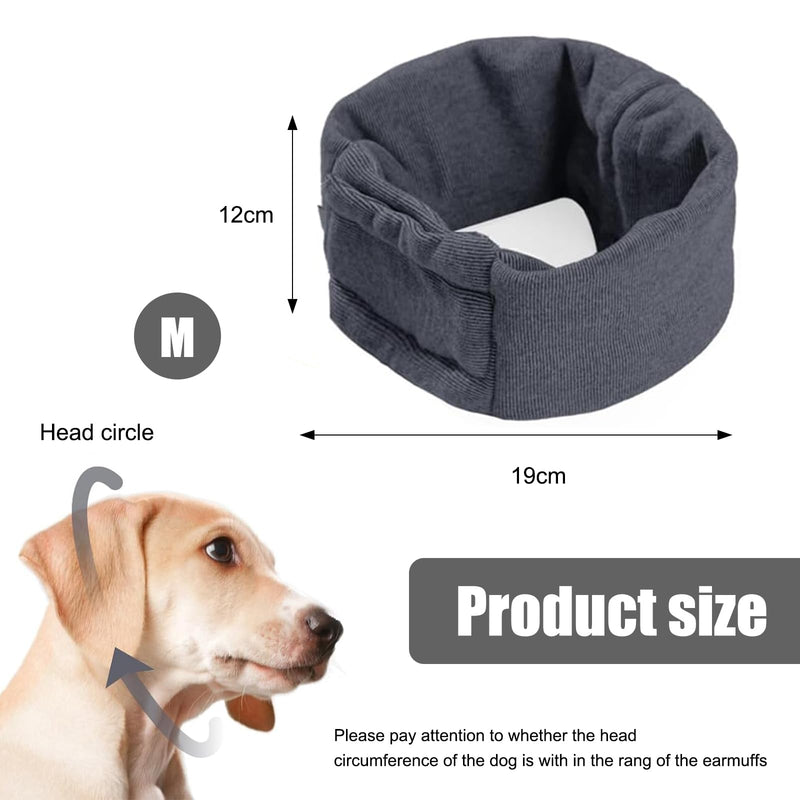 MADGININE Dog Ear Snood Ear Protectors for Dogs - Adjustable, Warm, Comfortable & Fashionable - Grey, Medium