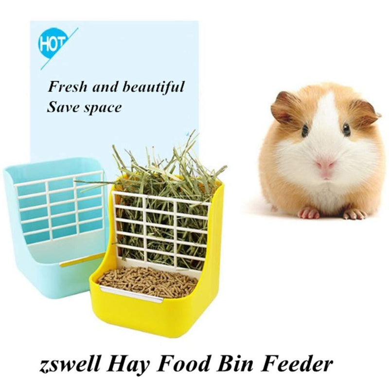 Hay Food Bin Feeder, Hay and Food Feeder Bowls Manger Rack for Rabbit Guinea Pig Chinchilla and Other Small Animals (Yellow)?- Yellow - PawsPlanet Australia