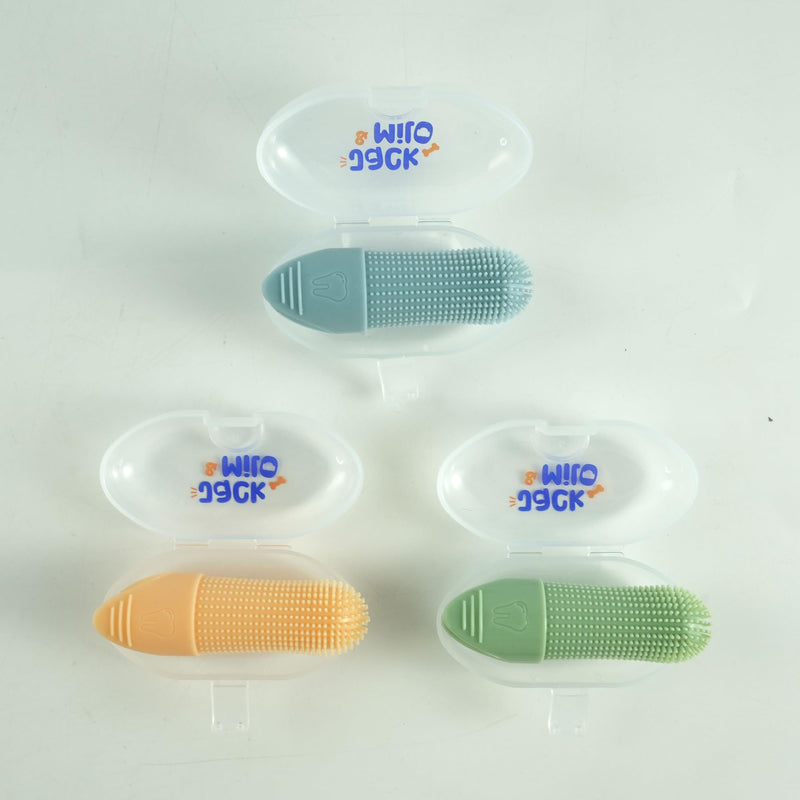 Jack & Milo 2-Pack Soft Silicone Pet Toothbrush – Gentle Finger Toothbrush for Small Dogs, Puppies & Cats – Safe Oral Care for Baby Pets – Promotes Healthy Teeth & Gums – Orange & Blue Orange/Blue