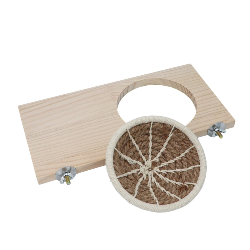 Wontee Bird Perch Stand with Nest Bird Breeding Nest Bed Wooden Platform for Budgies Parakeets Cockatiels Conures (M) M