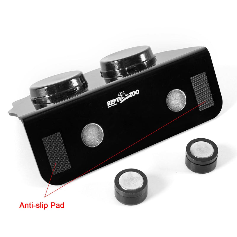 REPTI ZOO Magnetic Gecko Feeding Ledge, Acrylic Aboreal Feeding Ledge with 6PCS Cups, Strong Magnetic Reptile Ledge Gecko Food Ledge - PawsPlanet Australia