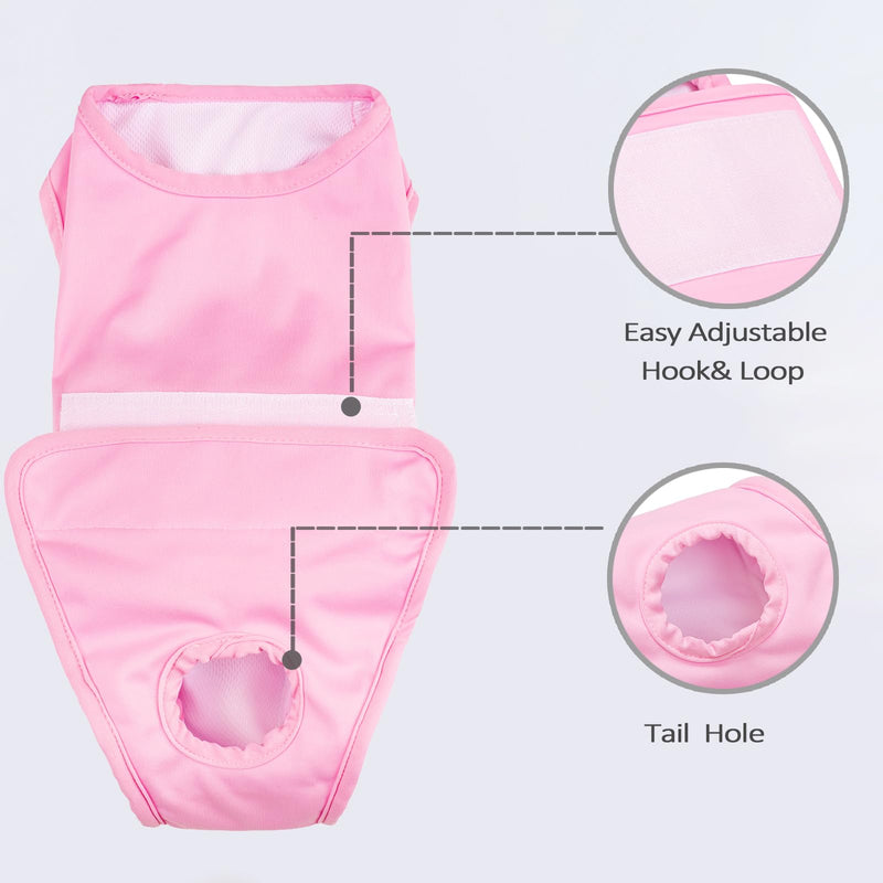 Full Body Dog Diaper with a Puppy Nappies Physiological Dog Surgery Recovery Suit for Dogs Cats After Surgery, Soft Breathable Pet Bodysuit Alternative Surgical Suit Puppy Wear (Pink, Medium) Pink - PawsPlanet Australia