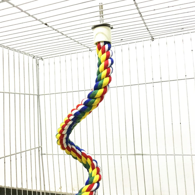 24-Inch Bird Rope Perch (0.8'' Diameter) + 2 Volcanic Stone Bird Stands - Beak & Claw Care for Small/Medium Birds, Natural & Stable Birds Perch 24‘’and Volcanic Rock - PawsPlanet Australia