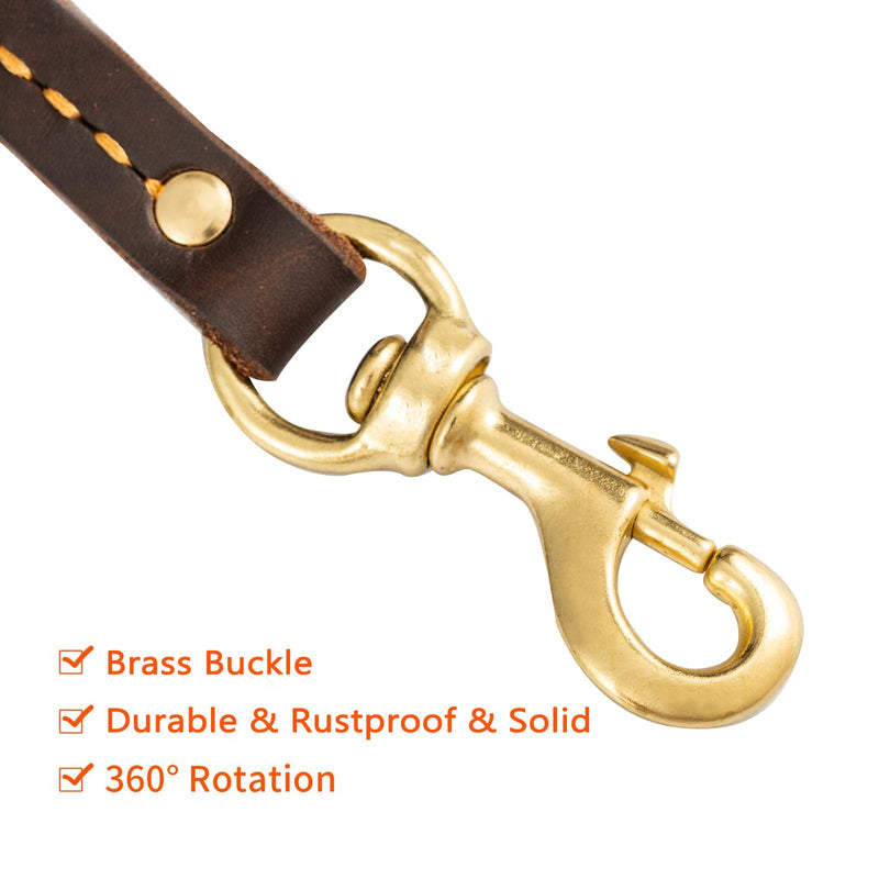 Guiding Star Leather Dog Leash 6ft, Dog Leashes for Large Dogs Heavy Duty, Soft Handmade Leather Training Leash for Large & Medium Dogs (6ftx3/4inch, Brown) 6ft x 3/4 inch - PawsPlanet Australia
