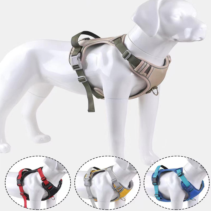 Dog Harness, Pet Harness with Leash,Adjustable Soft Padded Dog Vest, Reflective No-Choke Pet Oxford Vest for Small Medium Large Dogs, Strong and Durable Pet Carrier (Khaki Color, Small) Khaki Color - PawsPlanet Australia