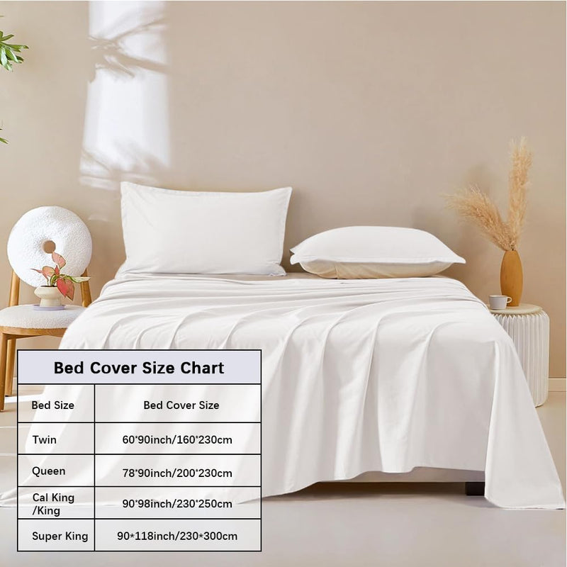 DUJUIKE Waterproof Bed Cover for Dog and Cats,Pet Hair Resistant Bed Sheet Cover, Protective Bed Liner Cover with 100% Waterproof Breathable Thin Fabric (Cal King/King 98 * 90 inch, White) Cal King/King 98*90 inch - PawsPlanet Australia