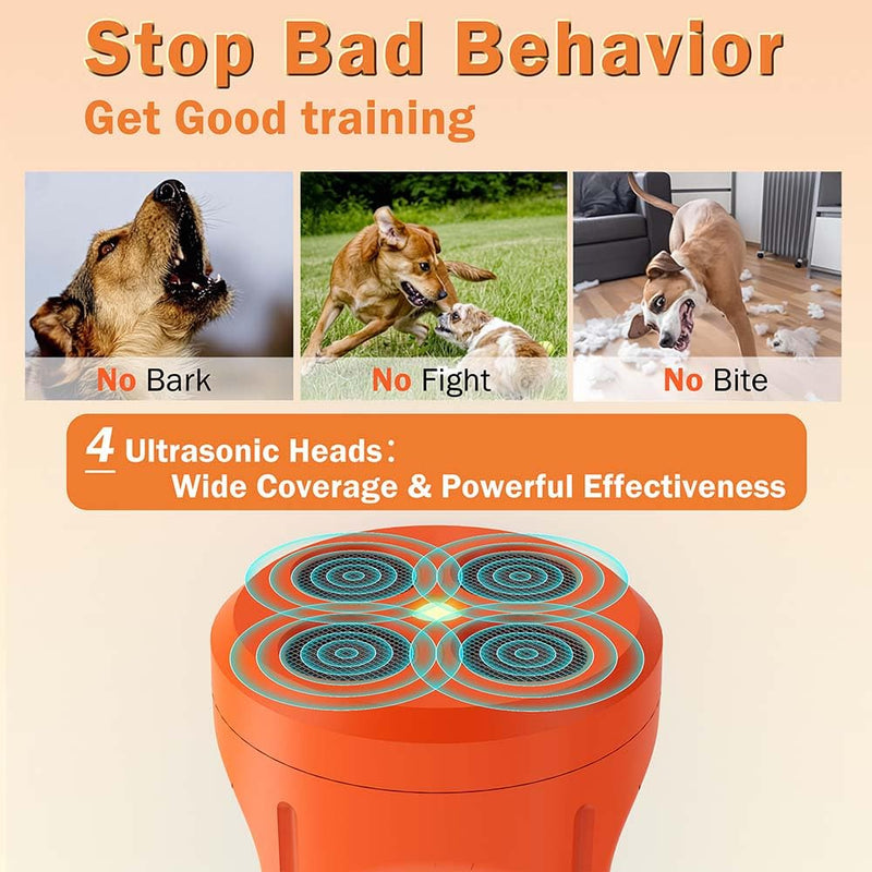 Dog Bark Deterrent Devices, 2025 Upgraded 4X Ultrasonic Anti Barking Device for Dogs - 33FT Range to Stop Dog Barking, Rechargeable, Safe & Humane for Own/Neighbor's Dogs Training, Indoor/Outdoor Use - PawsPlanet Australia