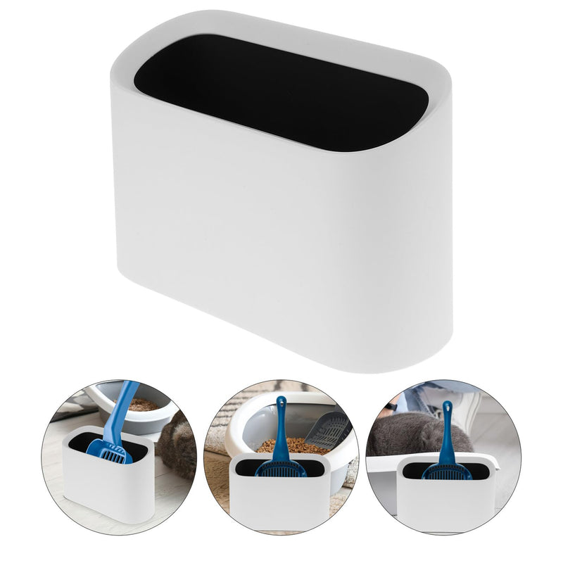 Plastic cat litter scoop holder, white, for home use, for storing and organizing the cat litter area. Sturdy and durable scoop stand. Random color.