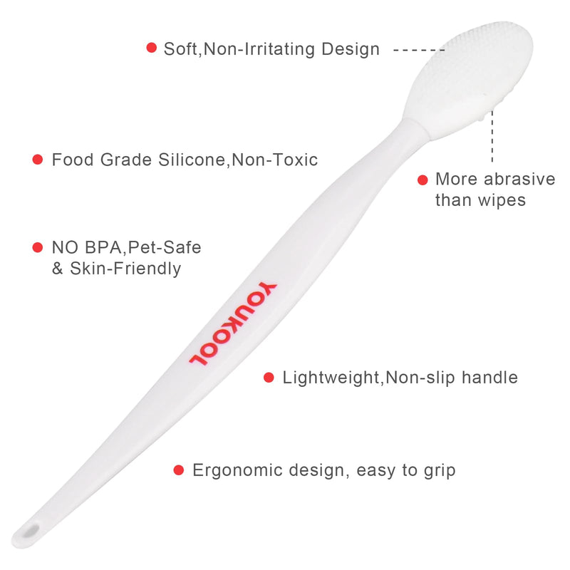 2PCS Pet Black Seed Brush for Cat Chin Acne & Blackhead Removal | Silicone Double-sided Grooming Brush for Acne Treatment | Acne Removing Tool|Cat Grooming Essentials,White White - PawsPlanet Australia