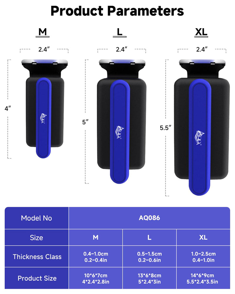 AQQA Magnetic Aquarium Fish Tank Glass Cleaner, Dual-Blades Algae Scraper Glass Cleaner Scrubber, Double Side Floating Aquarium Magnetic Brush for 0.2-0.4 Inch Thick Glass Aquariums Tank (M) Medium