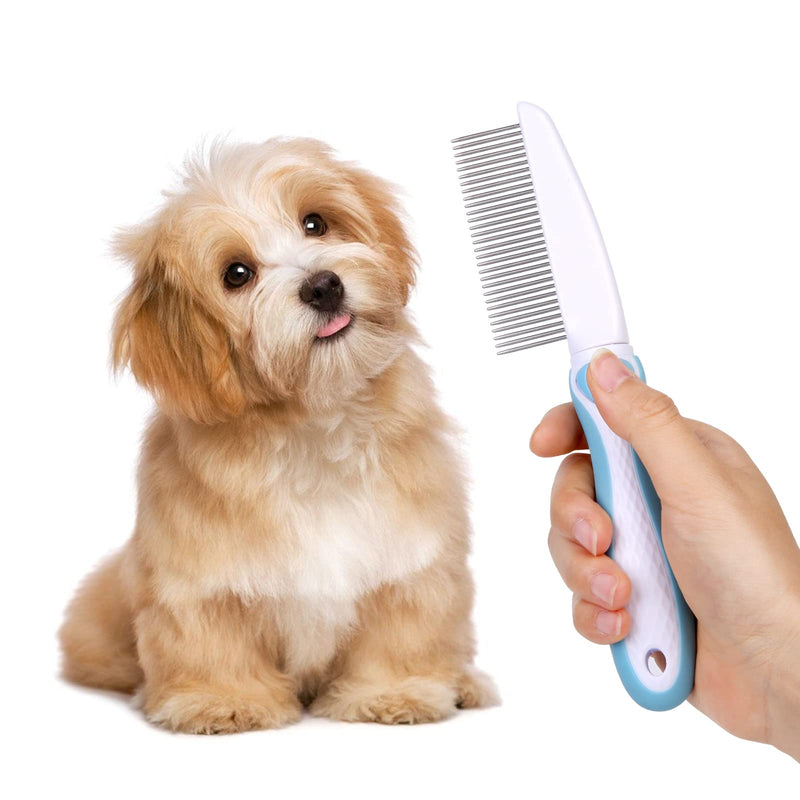 Professional Stainless Steel Grooming Comb for Dogs & Cats - Detangler for Long/Curly Hair, Removes Tough Mats, Knots & Tangles - Pain-Free Undercoat Deshedding Tool for DIY Pet Grooming - PawsPlanet Australia