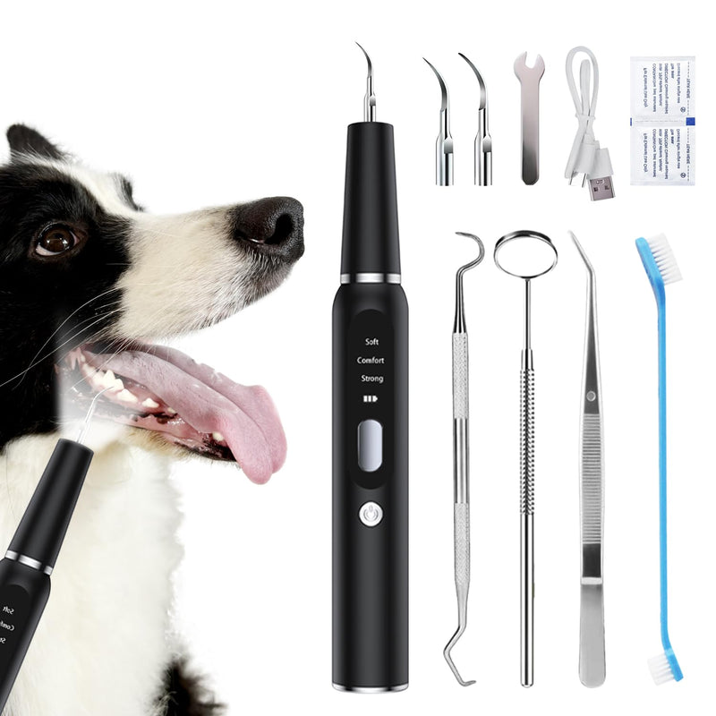 TroisAmis Dog Ultrasonic Plaque Remover for Teeth, Tooth Scaler for Dogs, Dog Teeth Cleaning Kit - Teeth Cleaner with LED Light，Canident Dog Tartar Remover, Electronic Dog Toothbrush, Protect Gums