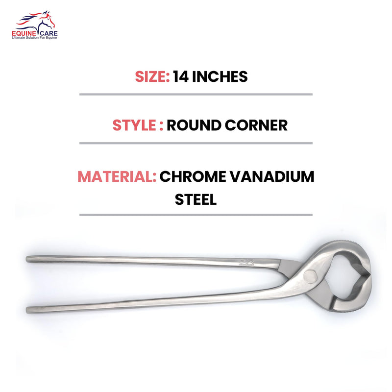 Equine Care 14” Horseshoe Puller – 3-in-1 Farrier Pull Off, Hoof Spreader & Nail Cutter | Oil-Tempered Chrome Vanadium Steel Farrier Pliers for Horse Hoof Care
