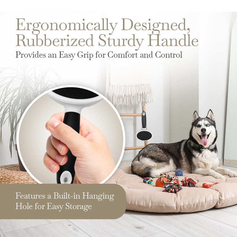 Fuller Brush Slicker Pet Brush - Angled Fine Steel Wires - Ergonomically Designed Rubberized Handle For Comfort & Control - Remove Shedding & Matted Hair - Tool For Grooming Dogs & Cat - PawsPlanet Australia