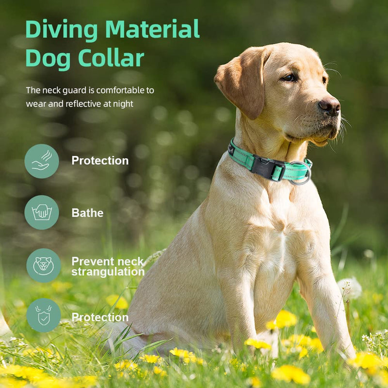 EXCELLENT ELITE SPANKER Reflective Dog Collar Classic Soft Padded Breathable Nylon Adjustable Pet Collar with Quick Release Buckle for Boy Girl Male Female Puppies Small Medium Large Dogs(Purple-M) M Purple - PawsPlanet Australia