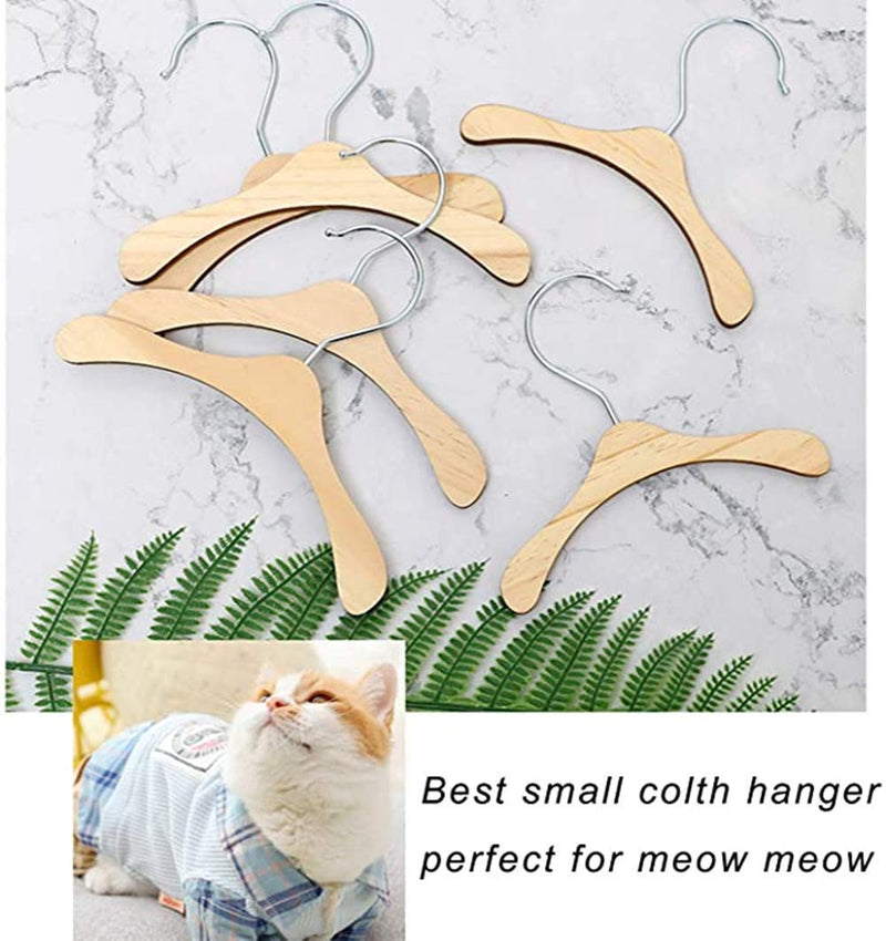 5 Pack Kids Hangers Baby Hanger Wooden ,8.6 INCH Pet Clothes Hangers for for Dog Cat Baby Toddler Kids Little Hangers for Doll Dress Clothes Gown Outfit Holders Accessories (L) 8.66*0.19*5.1 INCH