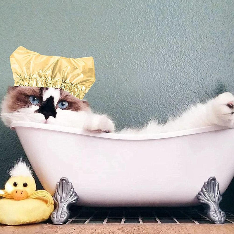 HEEPDD Adjustable Pet Shower Cap, Comfortable Shower Cap for Dogs and Cats with Adjustable Elastic Band, Elastic, Reusable Bathing Accessory for Kittens, Puppies, (1) 1