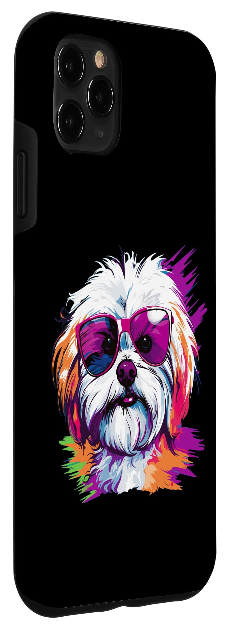iPhone 11 Pro Max Maltese Dog Breed Pet with Sunglasses Pop Art Case iPhone 11 Pro Max