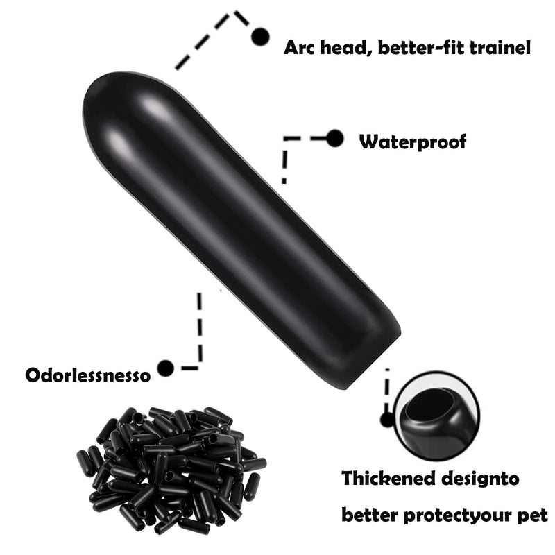 Prong Collar Covers (60 Tips per Pack), Vinyl Comfort Prong Tips for 2.25mm-4.0mm Dog Pinch Collar (2.25mm-3.0mm) 2.25mm-3.0mm Black 60 Pack - PawsPlanet Australia