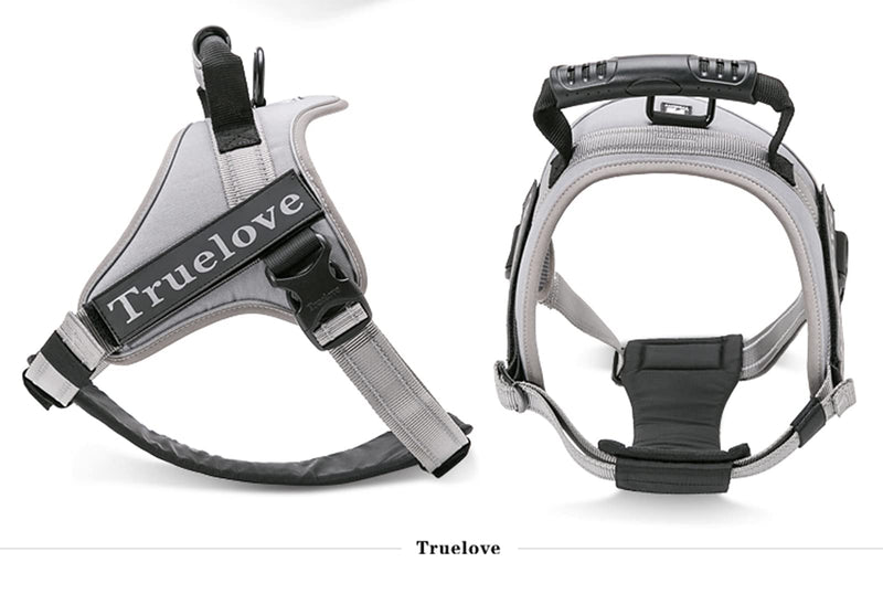 Truelove Dog Harness No-Pull Reflective Stitching Ensure Night Visibility Outdoor Adventure Big Dog Harness Perfect Match Puppy Vest TLH5753 Now Available in 6 Colors 6 Sizes XS Gray - PawsPlanet Australia