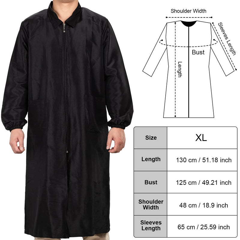 Noverlife Long Length Pet Grooming Workwear with Pockets, Lightweight Anti Static Hairdresser Smock Barber Jacket Large Long Sleeves