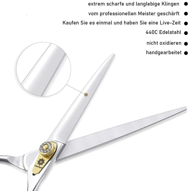 Dream Reach Professional 7" Dog Grooming Scissors - JP-440C Stainless Steel Pet Hair Cutting Shears for Trimming 7 Inch-straight Scissors - PawsPlanet Australia