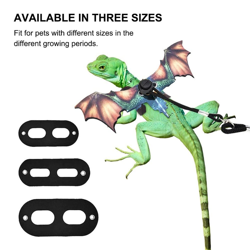DONGKER Bearded Dragon Lizard Leash Harness, Adjustable Leather Removable Lizard Harness Leash w/3 Size Lizard Wing for Bearded Dragon Lizard Reptiles red - PawsPlanet Australia