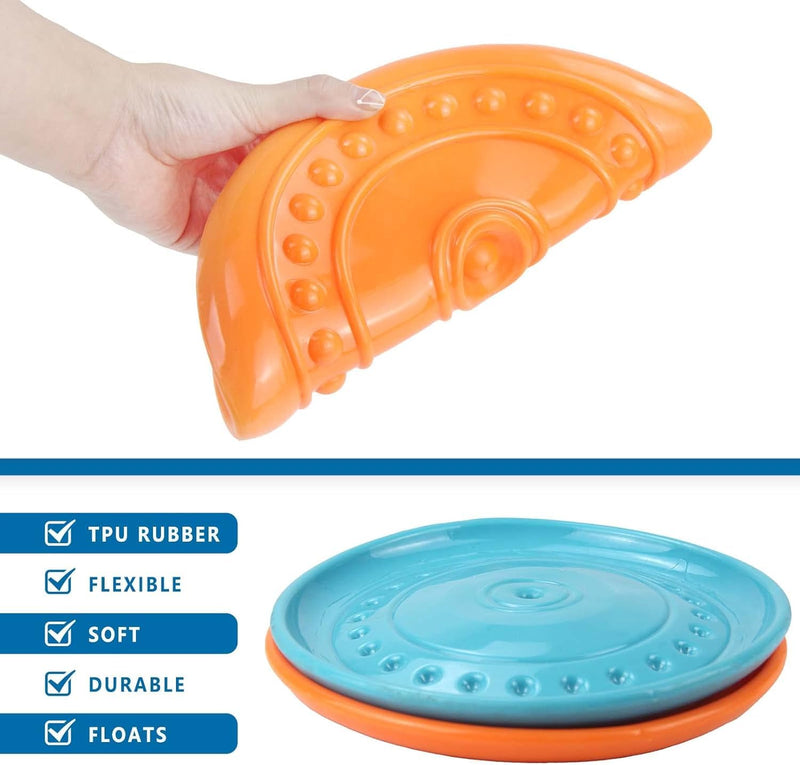 Soft Dog Flying Disc Dog Toys for Aggressive Chewers Big Dogs Toys for Large Medium Small Dogs Puppy Toy Outdoor Soft Rubber Dog Toys for Aggressive Chewers Dog Chew Toy Pet Toys for Dog orange - PawsPlanet Australia