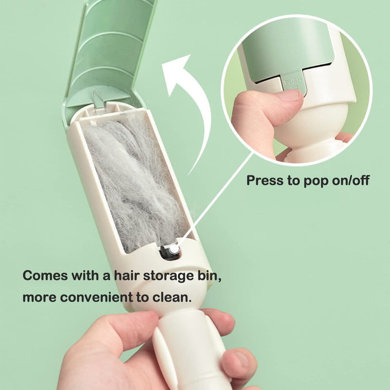 Pet Hair Remover Reusable pet Hair Remover Dog and cat Hair Remover for Sofas, Furniture, Carpets, car Seats with self-Cleaning Base Upgraded Animal Hair Remover Tool (White Green) - PawsPlanet Australia
