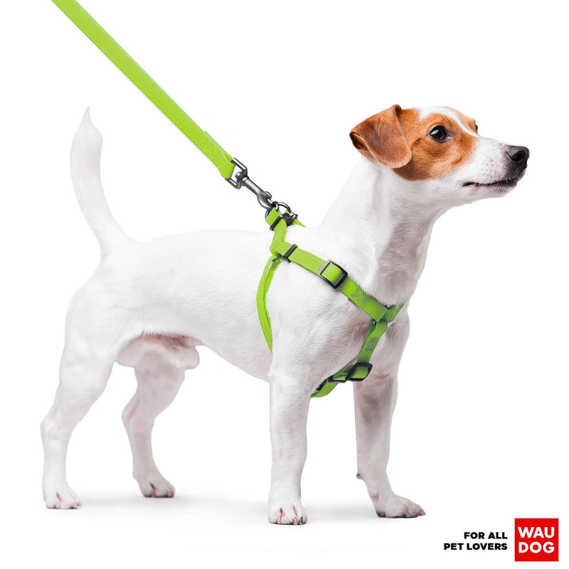 Waterproof Dog Harness - Adjustable Dog Harness for Large Dogs, Small and Medium Dogs - Heavy Duty Dog Harness with Durable Metal Clasp and QR Dog Tag - Boy & Girl Dog Harness L: 27-35" Green - PawsPlanet Australia