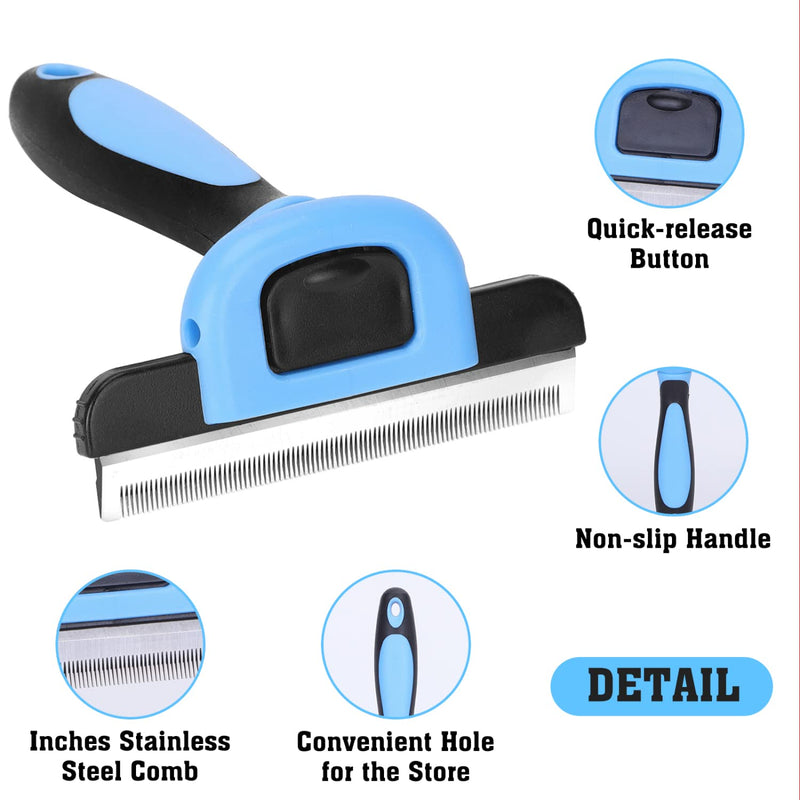Nobleza Grooming Brush Dog Shedding Brush Professional De-Shedding Tool for Dogs and Cats, Effectively Reduces Shedding by Up to 95% for Short Medium and Long Pet Hair