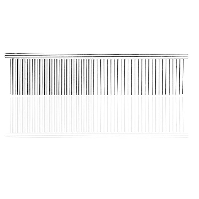 Flexzion Pet Grooming Comb Stainless Steel Cats Dogs Puppy Medium Animals Hair Trimmer Brush Accessory Tool with Smooth Teeth Needle Durable Lightweight Medium (40mm) - PawsPlanet Australia