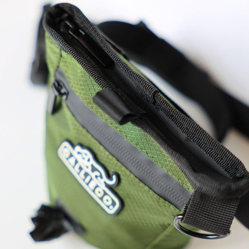 Callieco Mini Dog Treat Pouch with Magnetic & Zipper Closure | Small Waist Belt Training Behavior Aid Bag for Dog Walking with Poop Bag Dispenser (Green) Green - PawsPlanet Australia