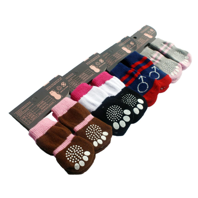 12pcs Cotton Knitted Pet Paw Protectors - Non-Slip Adjustable Claw Covers for Indoor Flooring | Spring Summer Paw Gloves for Cats, Dogs, Tiny Puppies Mx3pcs - PawsPlanet Australia