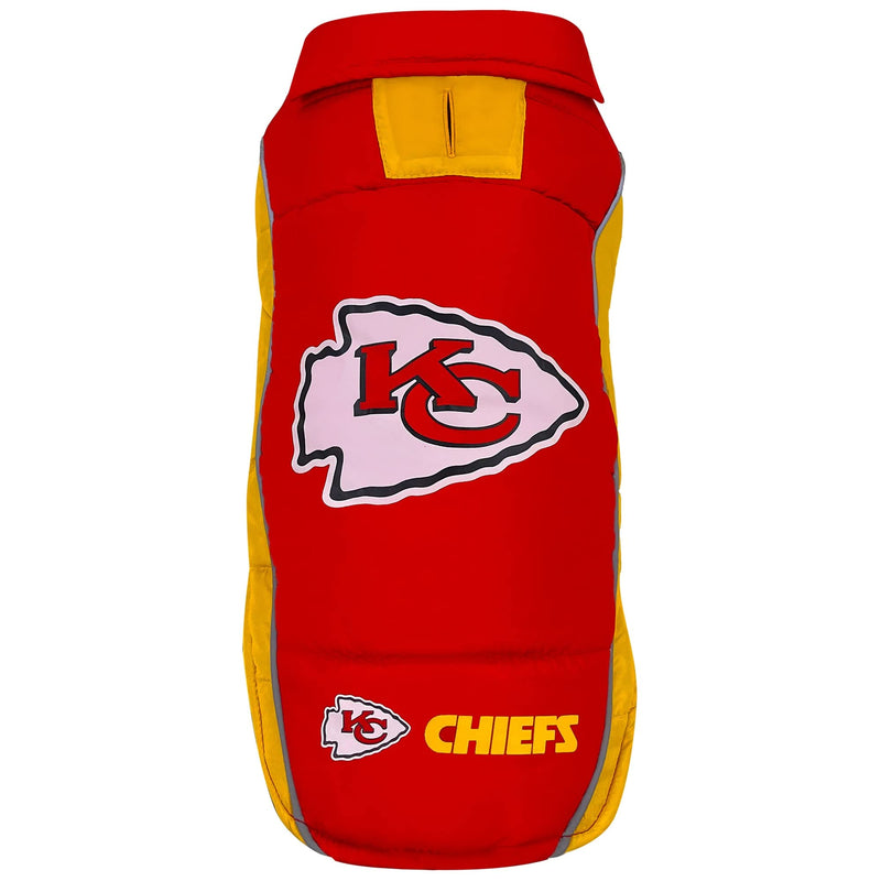 Pets First Kansas City Chiefs Puffer Vest, Small, Waterproof Dog Coat, NFL Licensed Pet Warming Sports Jacket - PawsPlanet Australia