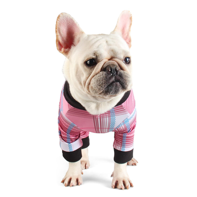 Etdane Dog Recovery Suit After Surgery, Surgical Onesies for Female Male Doggy Pet Vest Shirt Alternative Cone E-Collar Blue Red Plaid Small