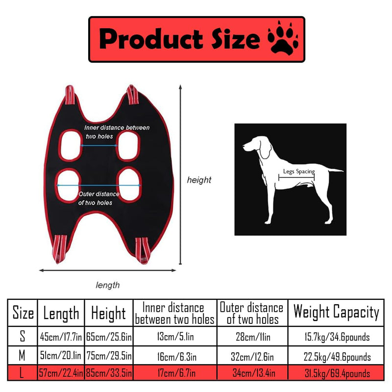10 In 1 Dog Grooming Hammock with Comb & Nail Clippers Dog Clipping Harness Holder Durable Dog Nail Trimming Hammock for Nail Clipping and Bath Grooming(L/M/S) (L) L - PawsPlanet Australia