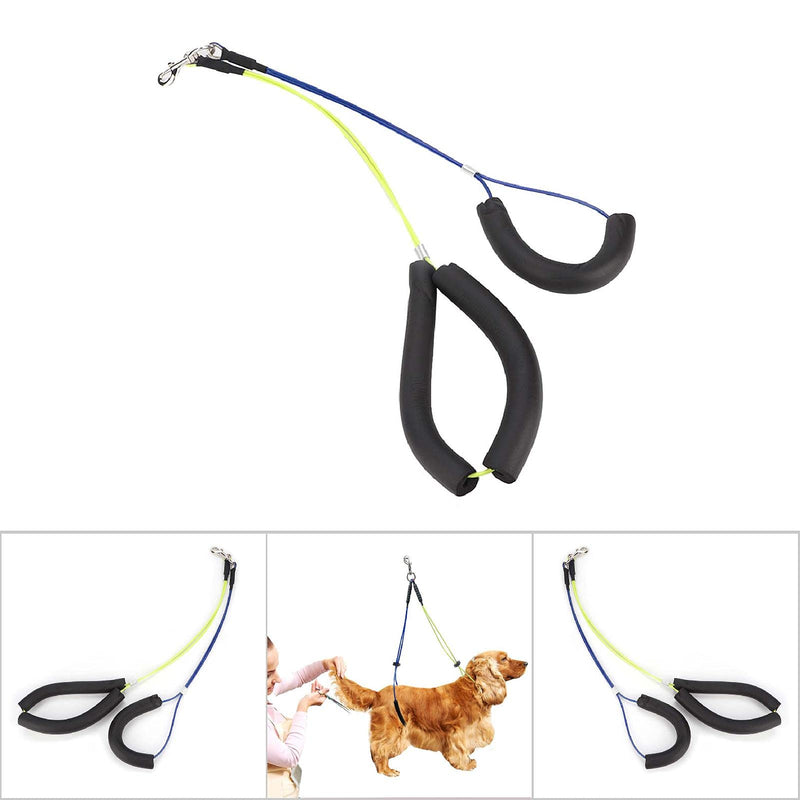 Oumefar Adjustable Pet Grooming Leash No-Sit Haunch Holder Restraint Wash Choker Dogs Cats Grooming Table Arm(Yellow+Blue) - PawsPlanet Australia