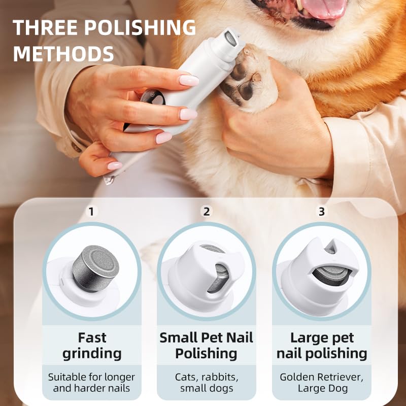 2 - in - 1 Pet Nail Trimmer and Grinder with LED Lighting - Suitable for Dogs and Cats - 3 Polishing Methods - PawsPlanet Australia