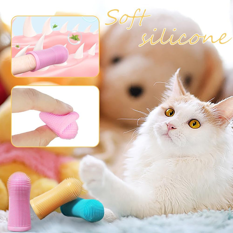 10 Pcs Dog Toothbrush Set Silicone Puppy Tooth Brush Dog Finger Toothbrush Cat Toothbrush Dog Teeth Cleaning Products for Dogs Cats Teeth Cleaning Dental Care(5 Color)