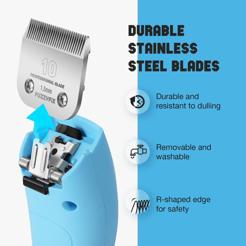 2 Pcs Dog Clippers Replacement Blade Compatible with PC615, PC619 and PC811, Detachable Pet Dog Grooming Clipper Stainless Steel Blade #10 2 Pcs