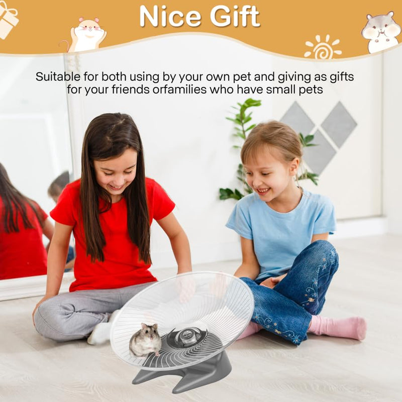 Hamster Wheel Saucer Silent Spinner/Quiet Exercise Flying Runner for Dwarf Hamster/Gerbil Rat/Hermit Crab Small Cage Large - PawsPlanet Australia