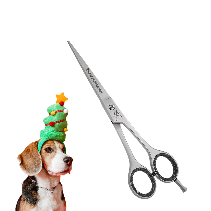 Hair Cutting Scissors, Grooming Scissors 4.5"/5.5"/6.5"/7"/8"/ Hair Cutting Shear Dog/Puppy/Cat Stainless Steel with,Sharp Edge Blades, Dog Grooming Scissors Perfect for Barber & Dog Groomer Grooming STR 5.5 - PawsPlanet Australia