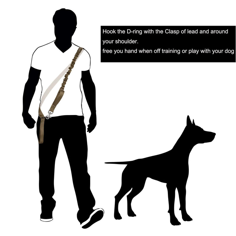ICEFANG Tactical Dog Leash,K9 Training Walking Bungee Lead with Double Handle,Heavy duty metal Clasp,Hands free D-ring for Medium Large Breed (6 ft (Pack of 1), Reflective Orange) 6 ft (Pack of 1) - PawsPlanet Australia