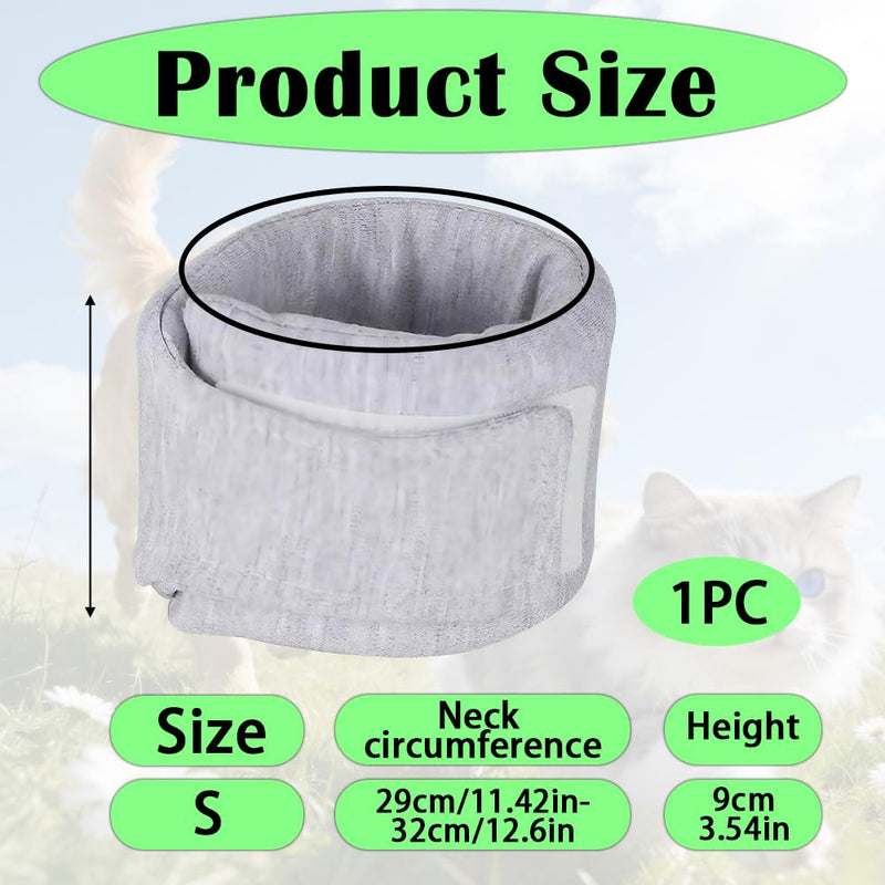 Cat Neck Brace Elizabethan Collar,Breathable & Adjustable Cone Collar After Surgery Recovery,Anti-Scratch Anti-Lick Protection for Neck Circumference 11-12 Inch Small Dog Puppies Kittens (Grey,S,1PC) grey S
