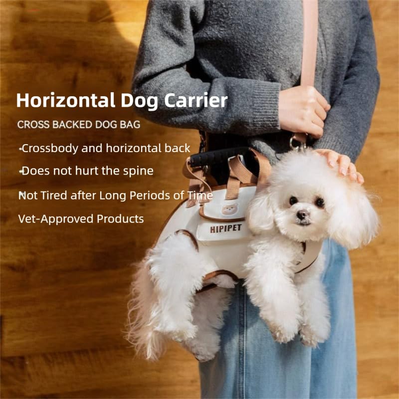 Dog Lift Harness, Adjustable Carrier Sling for Small and Medium Cats, Portable Pet Sling Carrier for Outdoor, Dog Assistance Strap for Senior, Joint Injuries, Brown S S(4.4-8.81 lbs) - PawsPlanet Australia