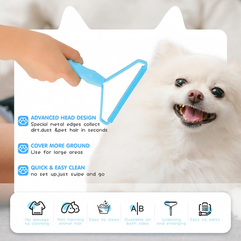 Honeydak 3 Pieces Hair Remover Tool Dog Hair Remover Pro Silicone Cleaner Brush Roller Fuzz Hairball Brush for Carpet Rake, Car Mat, Couch, Pet Bed, Clothes Blue - PawsPlanet Australia