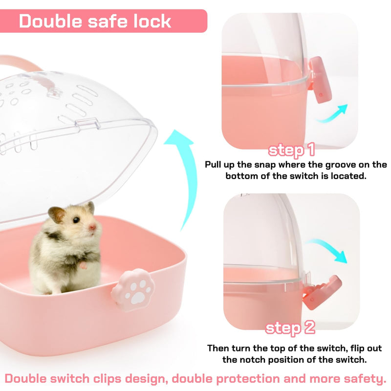 Hamster Carrier Cage, Portable Small Animal Carrier Cage with Water Bottle, Guinea Pig Outgoing Cage Hamster Travel Carry Case for Small Pets, Gerbils, Chinchillas, Dwarf Hamster - PawsPlanet Australia